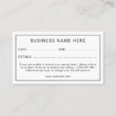 Timeless Professional Elegant Custom Afsprakenkaartje (Achterkant)