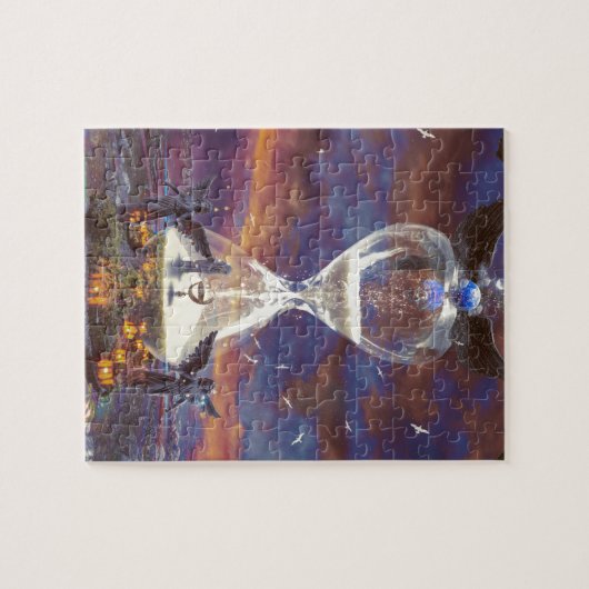 Timeless puzzle hourglass clock legpuzzel (Horizontaal)