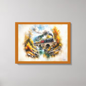 Timeless Railway Escape / Picturesque Fall Scenery Canvas Afdruk (Voorkant)