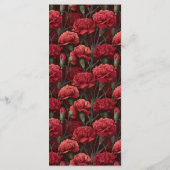 Timeless Red Carnation Aesthetic Boho Wedding Menu (Achterkant)