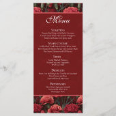 Timeless Red Carnation Aesthetic Boho Wedding Menu (Voorkant)