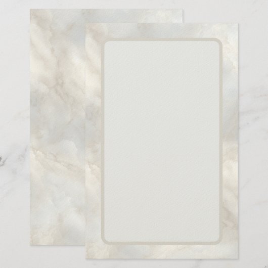 Timeless Refined Modern Luxury Marble Briefpapier (Voorkant / Achterkant)