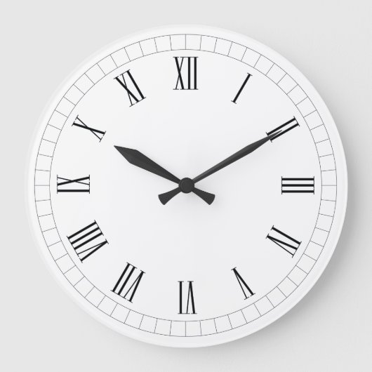 Timeless Roman Numeral Wall Clock Grote Klok (Voorkant)