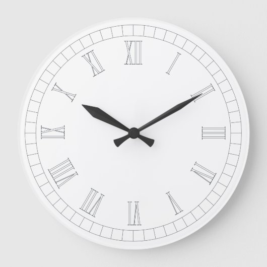Timeless Roman Numeral Wall Clock Grote Klok (Voorkant)