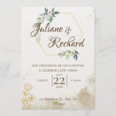 Timeless Romance Elegant Wedding Invitation Kaart (Voorkant)