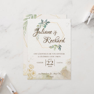 Timeless Romance Elegant Wedding Invitation Kaart
