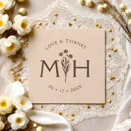 Timeless Romantic Stylish Chic Wedding Wildflowers Rubberstempel