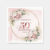 Timeless Rose Gold Dusty Pink 50th Birthday Party  Servet (Voorkant)