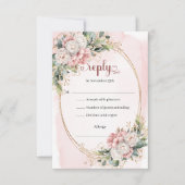 Timeless Rose Gold Dusty Pink Wedding RSVP Card (Voorkant)