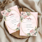 Timeless Rose Gold Dusty Pink Wedding RSVP Card Kaartje