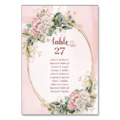 Timeless Rose Gold Floral Eucalyptus Table Number Kaart (Achterkant)