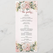 Timeless Rose Gold Flowers and Greenery Program Programmakaart (Achterkant)