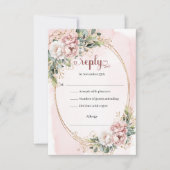 Timeless Rose Gold Greenery Wedding RSVP Card (Voorkant)