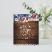 Timeless Rustic Blue Burgundy Floral Lace Wedding (Staand voorkant)