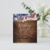 Timeless Rustic Blue Burgundy Floral Lace Wedding (Staand voorkant)