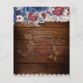 Timeless Rustic Blue Burgundy Floral Lace Wedding (Achterkant)