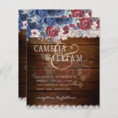 Timeless Rustic Blue Burgundy Floral Lace Wedding (Voorkant / Achterkant)
