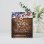 Timeless Rustic Blue Burgundy Floral Lace Wedding (Staand voorkant)