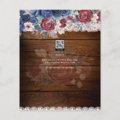 Timeless Rustic Blue Burgundy Floral Lace Wedding (Achterkant)