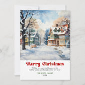 Timeless rustic Christmas scene vintage Christmas  Feestdagenkaart (Voorkant)