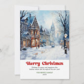 Timeless rustic winter scene bold playful festive  feestdagenkaart (Voorkant)