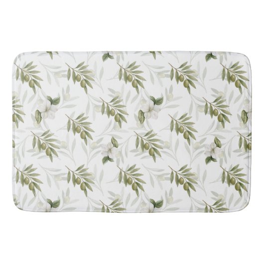 Timeless Sage Olive Watercolor Chic  Badmat (Voorkant)