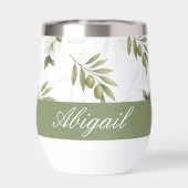 Timeless Sage Olive Watercolor Chic Name (Achterkant)