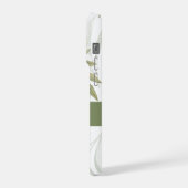 Timeless Sage Olive Watercolor Chic Name iPhone Hoesje (Linkerkant)