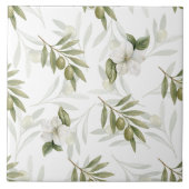 Timeless Sage Olive Watercolor Chic  Tegeltje (Voorkant)