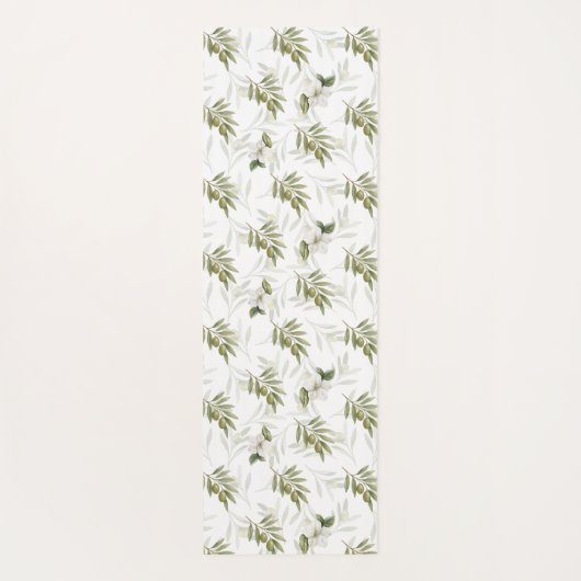 Timeless Sage Olive Watercolor Name  Yogamat (Achterkant)