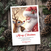 Timeless Santa And Rudolph Magic Christmas Greetin Feestdagenkaart