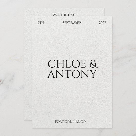 Timeless, Save The Date (Voorkant / Achterkant)