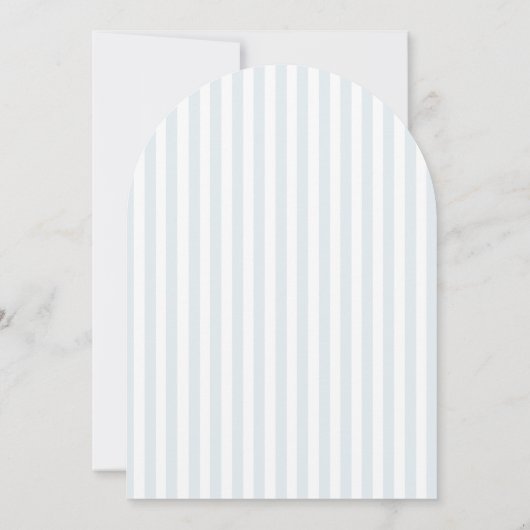 Timeless Script Blue Stripes Arched Bridal Shower Kaart (Achterkant)