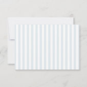 Timeless Script Coastal Blue Stripes Bridal Shower Bedankkaart (Achterkant)