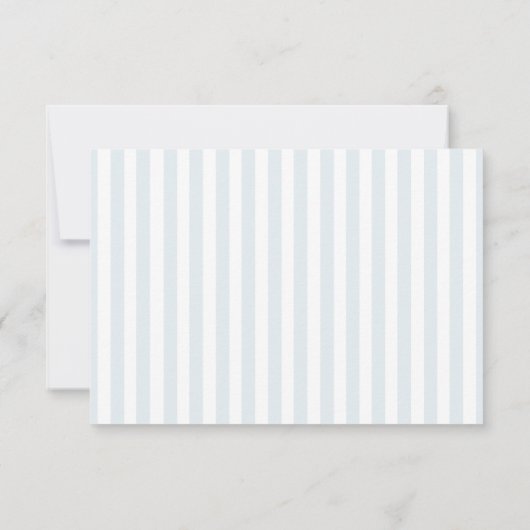 Timeless Script Coastal Blue Stripes Bridal Shower Bedankkaart (Achterkant)