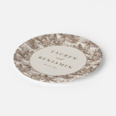 Timeless Sepia Vintage Village Landscape Papieren Bordje (Gekanteld)