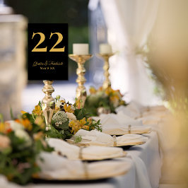 Timeless Simple Elegance Black Gold Script Weduwen Kaart