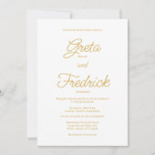 Timeless Simple Elegance Gold Script Weddenschap Kaart (Voorkant)