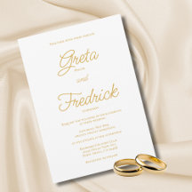 Timeless Simple Elegance Gold Script Weddenschap