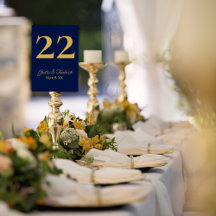 Timeless Simple Elegance Navy Blue Gold Wedding