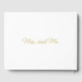 Timeless Simple Minimal White en Gold Script Gastenboek (Achterkant)