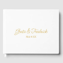 Timeless Simple Minimal White en Gold Script