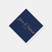Timeless Simple Minimalist Navy Gold Script Servet (Hoek)