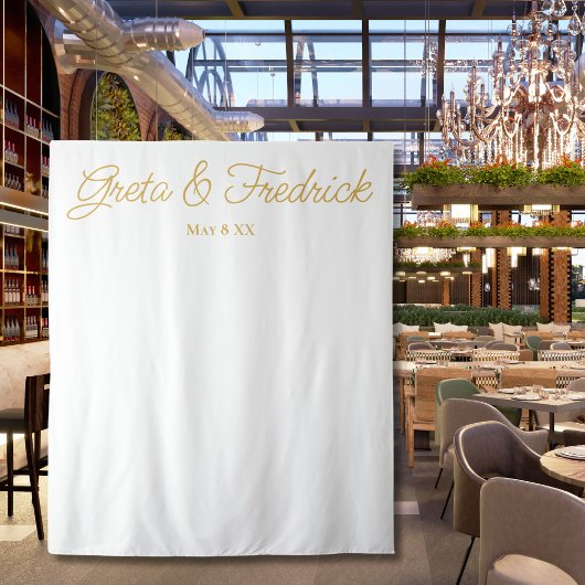 Timeless Simple White Gold Backdrop Wandkleed