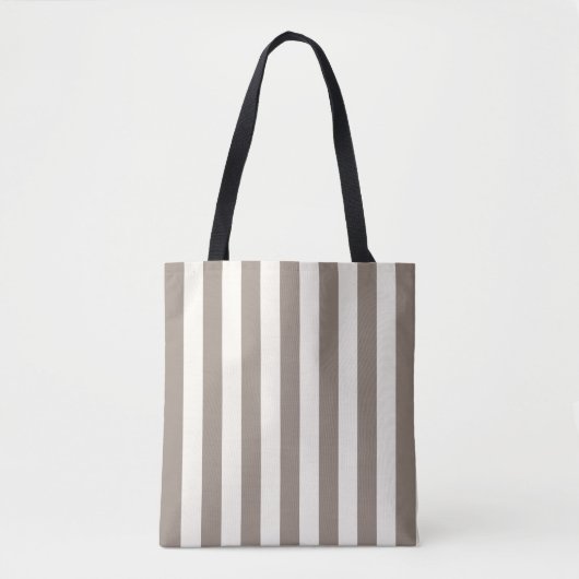 Timeless Stripes Taupe Cream Tote Bag (Voorkant)