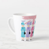 Timeless Style en Grace- RIP Queen Elizabeth II Latte Mok (Linkerhoek)