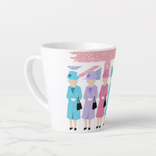 Timeless Style en Grace- RIP Queen Elizabeth II Latte Mok (Linkerhoek)