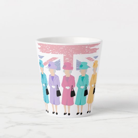 Timeless Style en Grace- RIP Queen Elizabeth II Latte Mok (Voorkant)