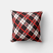 Timeless Tartan Plaid Red and Black Throw Cushion Kussen (Voorkant)