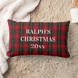 Timeless Tartan Plaid Red Black Ralph Christmas Kussen